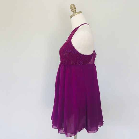 Negligee Large SOMA Raspberry Purple Adjustable Straps Stretchy - Picture 4 of 8